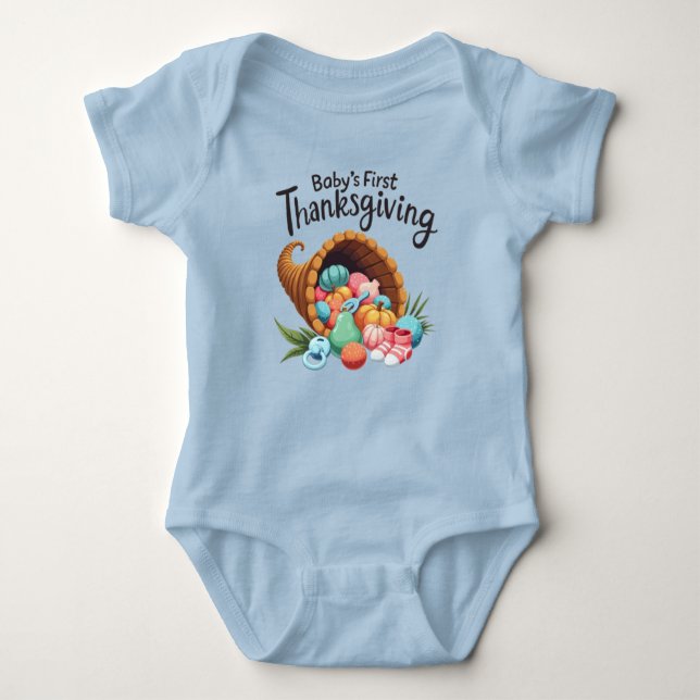 Celebrate Baby's First Turkey Day Cute Cornucopia Baby Strampler (Vorderseite)