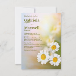 Celebrate Beauty Nature White Daisy Wedding Einladung