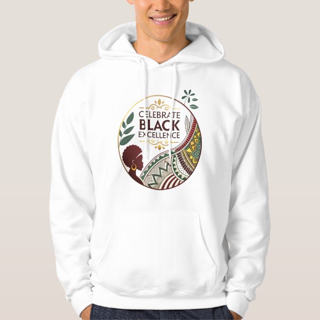 Celebrate Black Excellence – hoodie Gold & Black  (Vorderseite)