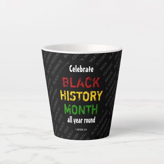CELEBRATE BLACK GESCHICHTE MOTIVIEREND MILCHTASSE (Vorderseite)