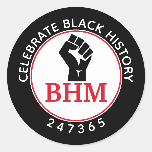 Celebrate Black History 247365 MONOGRAM Black Runder Aufkleber (Vorderseite)
