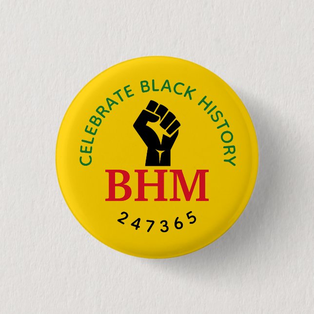 Celebrate Black History 247365 MONOGRAM Gelb Button (Vorderseite)