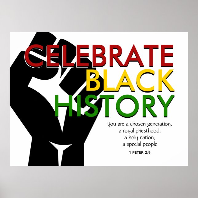 CELEBRATE BLACK HISTORY Christian Scripture Poster (Vorne)