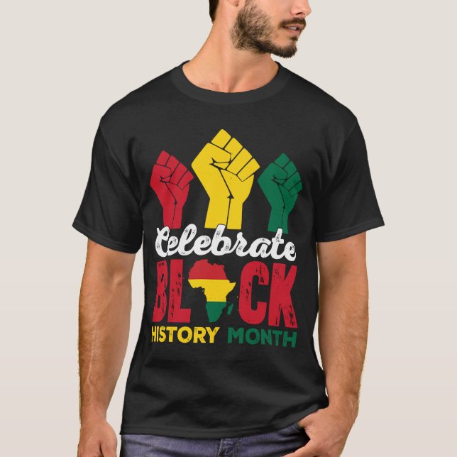 Celebrate Black History Monat Melanin Pride Afro W T-Shirt (Vorderseite)