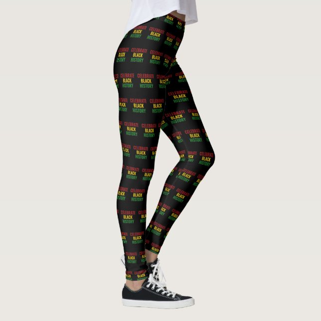 CELEBRATE BLACK HISTORY Red Yellow Green BHM Leggings (Rechts)