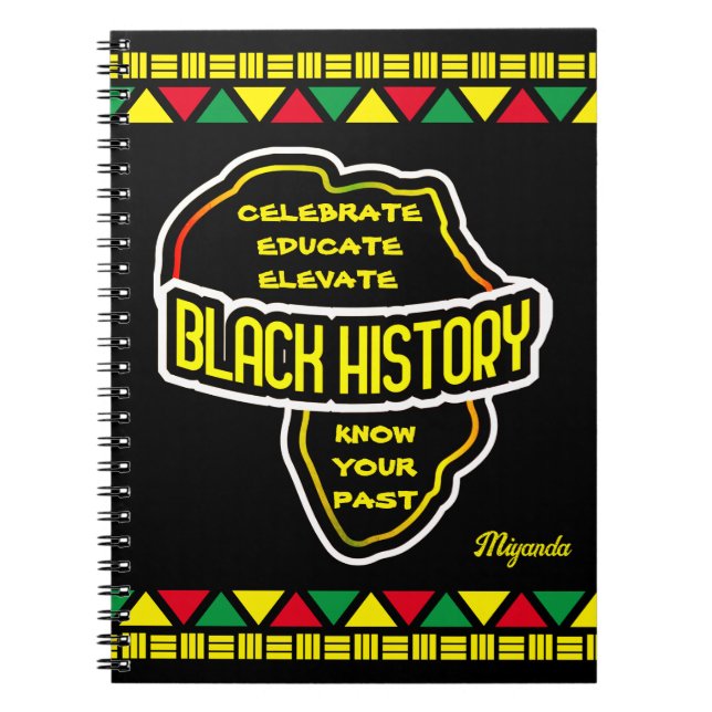 Celebrate Black History with Africa Map on BLACK Notizblock (Vorderseite)