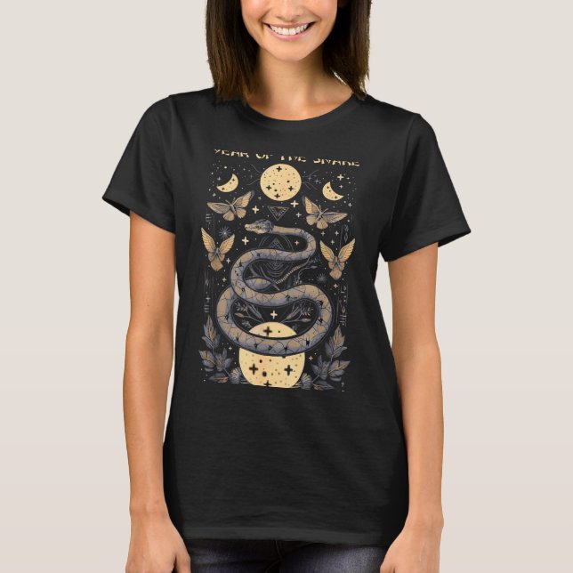 Celebrate Chinese New Year Of The Snake 2025 Moon  T-Shirt (Vorderseite)