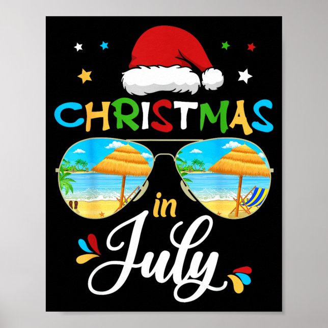 Celebrate Christmas In July Funny Beach Summer Chr Poster (Vorne)