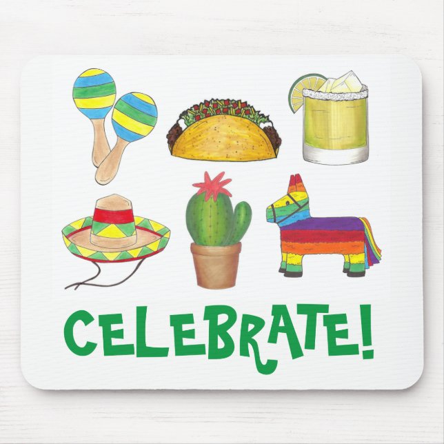 Celebrate Cinco de Mayo Fiesta Pinata Taco Mousepad (Vorne)