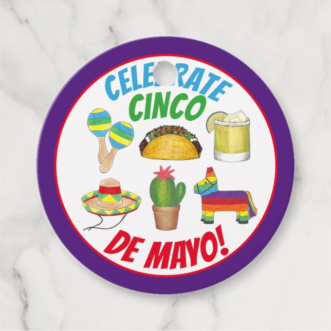 Celebrate Cinco de Mayo Fiesta Taco Piñata Cactus Geschenkanhänger (Vorderseite)