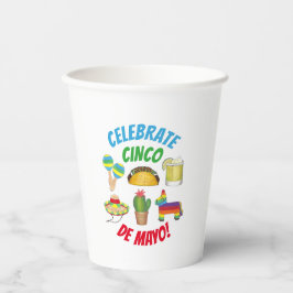 Celebrate Cinco de Mayo Fiesta Taco Piñata Cactus Pappbecher