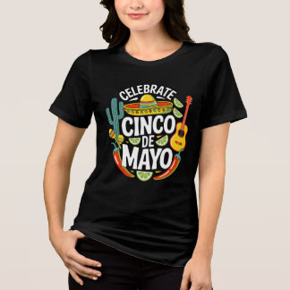 Celebrate Cinco De Mayo Retro Fiesta T-Shirt Tri-Blend Shirt