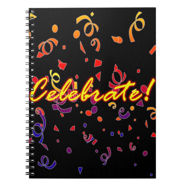 Celebrate Confetti Black Notizblock (Vorderseite)