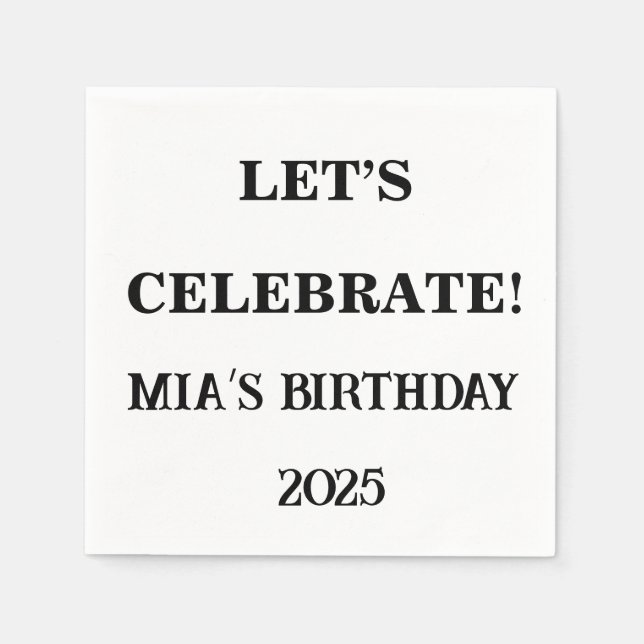Celebrate Custom Napkins lass - Geburtstagsparty Serviette (Vorderseite)