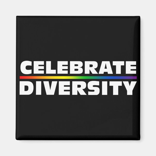 Celebrate Diversity Black Magnet (Vorne)