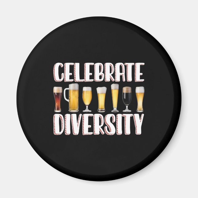 Celebrate Diversity Craft Beer Drinks Magnet (Vorne)