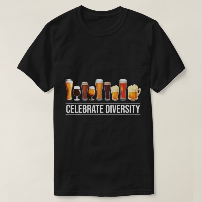 Celebrate Diversity Craft Bier T - Shirt (Design vorne)