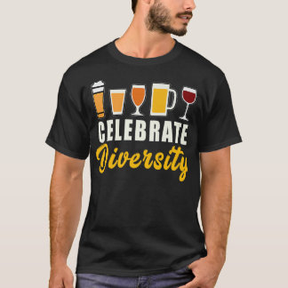 Celebrate Diversity Craft Bierbraun Hopfen Funn T-Shirt