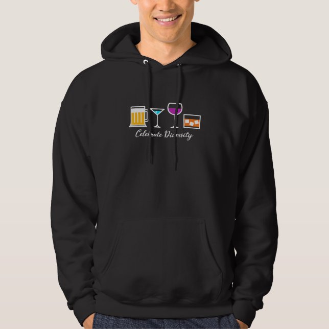 Celebrate Diversity Drinks Edition Barkeeper Alco Hoodie (Vorderseite)
