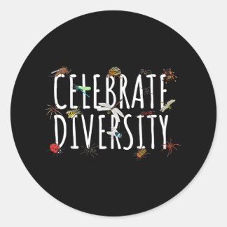 Celebrate Diversity - Einzigartige Insektenarten E Runder Aufkleber