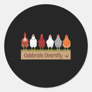 Celebrate Diversity für Hühnerhähnchen Runder Aufkleber