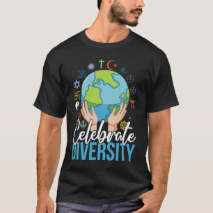 Celebrate Diversity für tolerante positive Erde T-Shirt