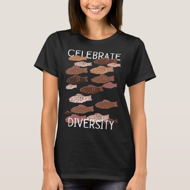 Celebrate Diversity Inclusion Gummy Fish Racial Eq T-Shirt (Vorderseite)