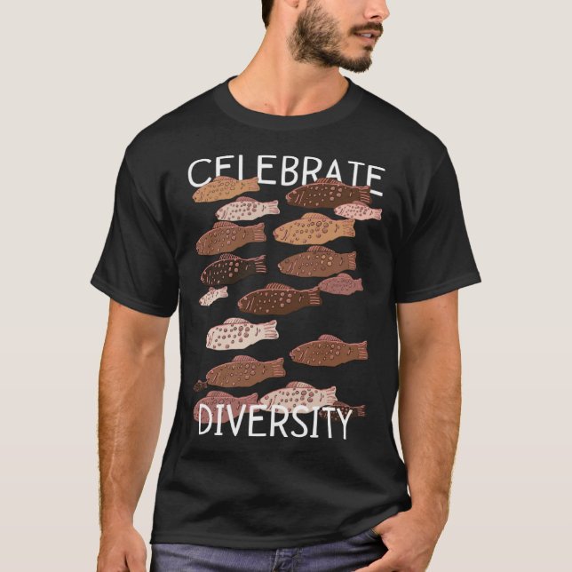 Celebrate Diversity Inclusion Gummy Fish Racial Eq T-Shirt (Vorderseite)
