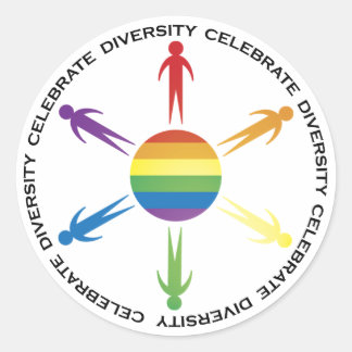 Celebrate Diversity Runder Aufkleber