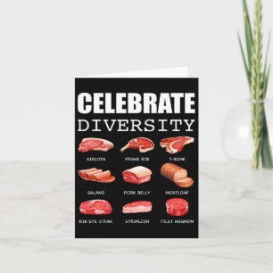 Celebrate Diversity Typen von Steak Liebhaber Funn Karte