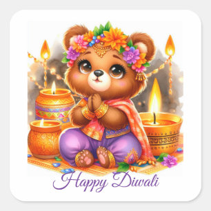 Celebrate Diwali Quadratischer Aufkleber