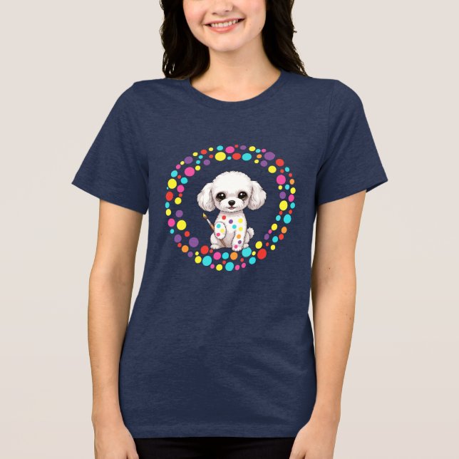 Celebrate Dot Day with My Teacup Poodle  Tri-Blend Shirt (Vorderseite)