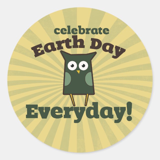 Celebrate Earth Day Runder Aufkleber (Vorderseite)
