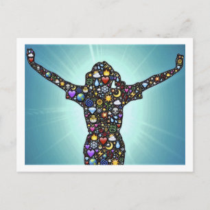 Celebrate Earth Nature Sun Moon Stars Freude Postkarte