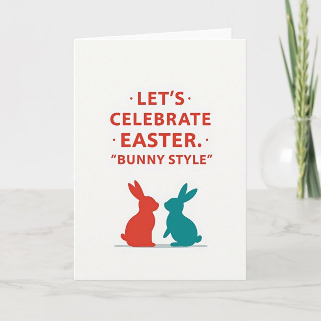 Celebrate Easter Bunny Style Card Karte (Vorderseite)