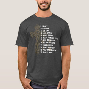 Celebrate Erholung Christlich Cross 12 Step Guide T-Shirt