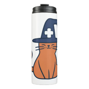 Celebrate Fall mit Feline Drehung - One Spooky Nu Thermosbecher