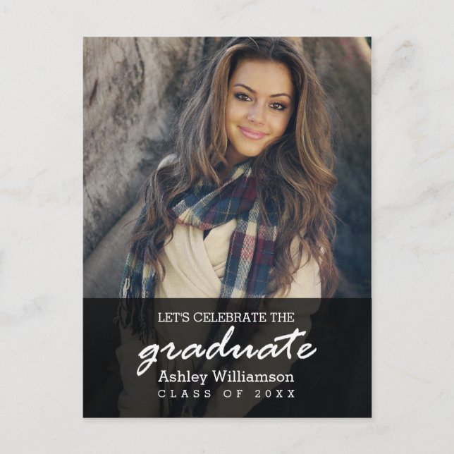 Celebrate Foto Graduation Party Einladungspostkarte (Vorderseite)