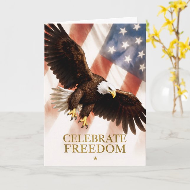Celebrate Freedom Eagle Karte (Gelbe Blume)