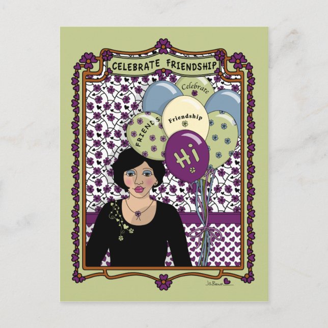 Celebrate Friendship_A_ Postcard Postkarte (Vorderseite)