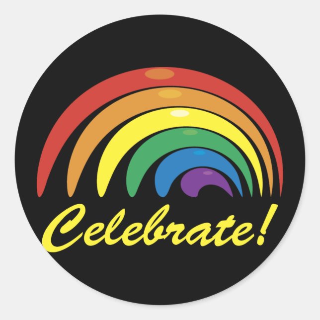 Celebrate Gay Pride Abstrakt Rainbow Stickers (Vorderseite)
