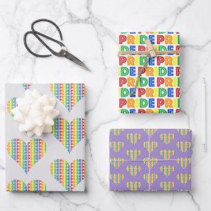 Celebrate Gay Pride Rainbow Liebe LGBTQ Geschenkpapier Set