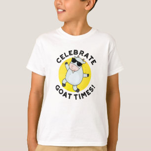 Celebrate Goat Times Positive Animal Puff T-Shirt