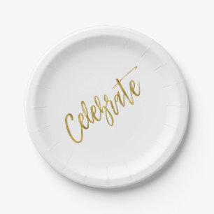 Celebrate Gold Foil Pappteller