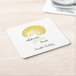 Celebrate Gouda Times Cheese Wheel Birthday Party Rechteckiger Pappuntersetzer