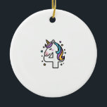 Celebrate Happy 4 Years Old Birthday Party For Gir Keramik Ornament<br><div class="desc">Celebrate Happy 4 Years Old Birthday Party For Girl Unicorn Tank Top</div>