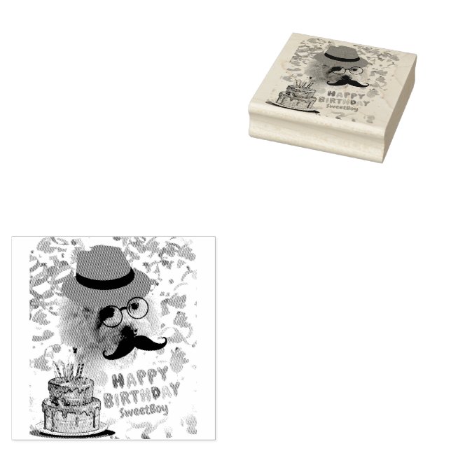 Celebrate Happy Birthday Poodle Rubber Briefmarke Gummistempel (Stempel)