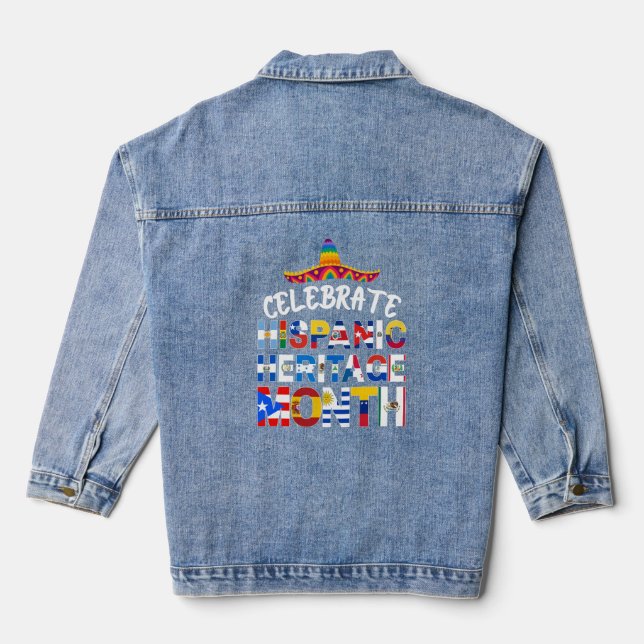 Celebrate HISPANIC HERITAGE MONTH Flags Jeansjacke (Rückseite)