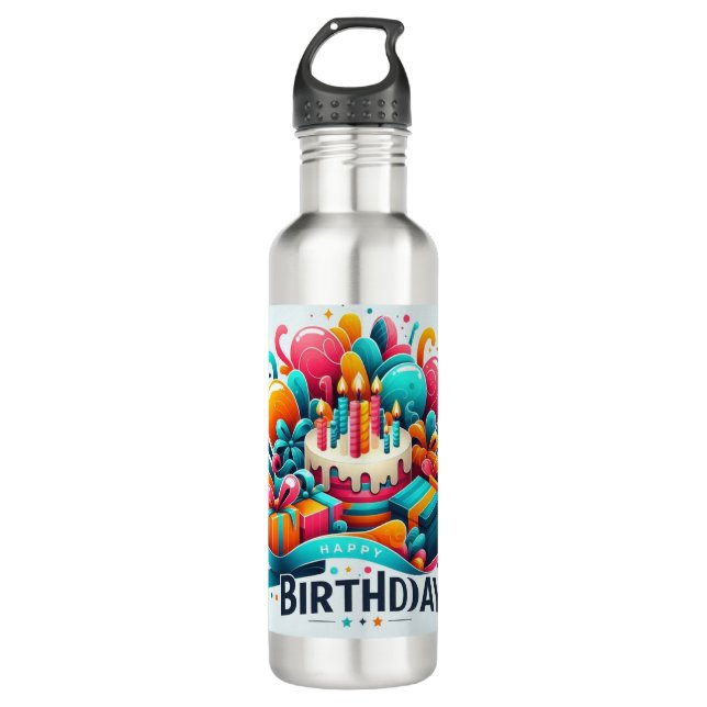 Celebrate Hydration in Style Edelstahlflasche (Vorderseite)
