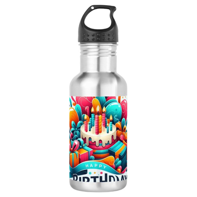 Celebrate Hydration in Style Edelstahlflasche (Vorderseite)